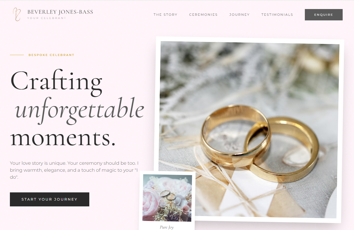 Wedding Celebrant Website